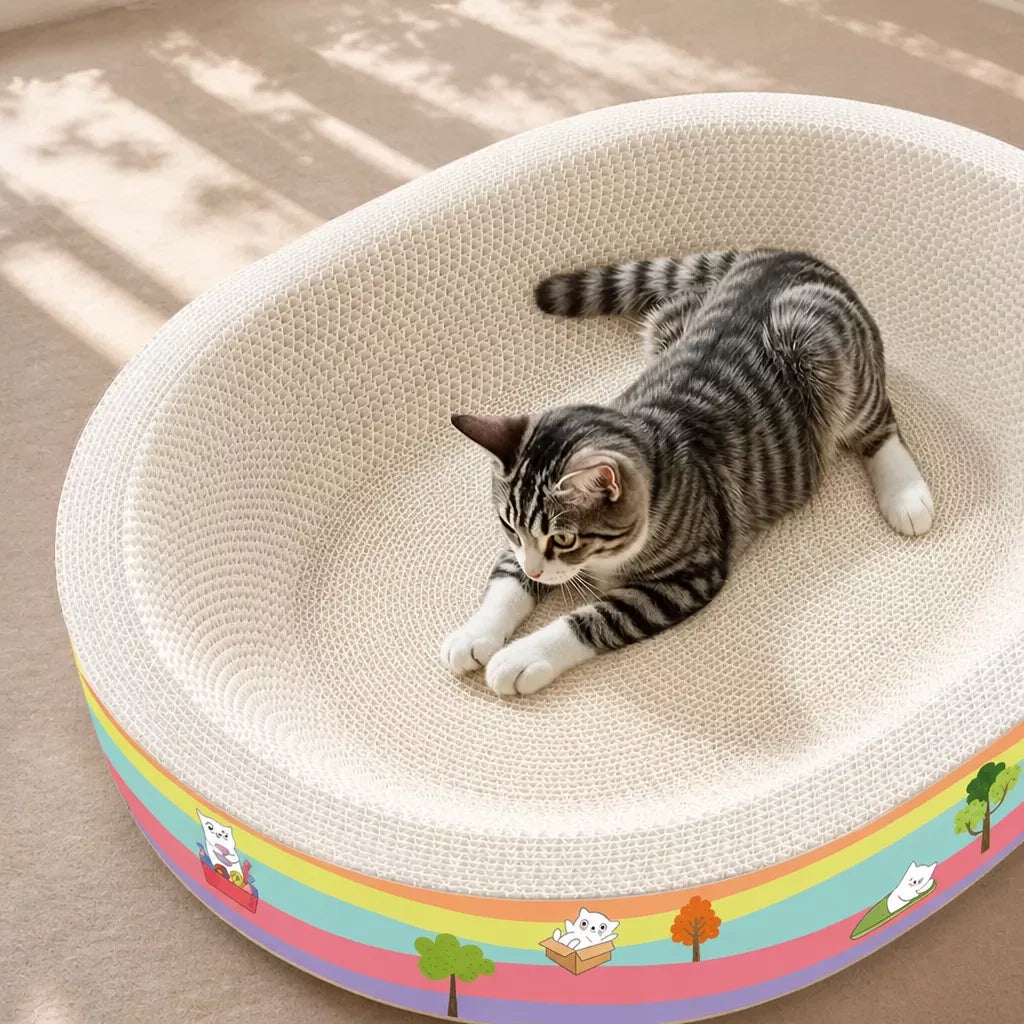 Corrugated Cardboard Cat Scratcher Bed