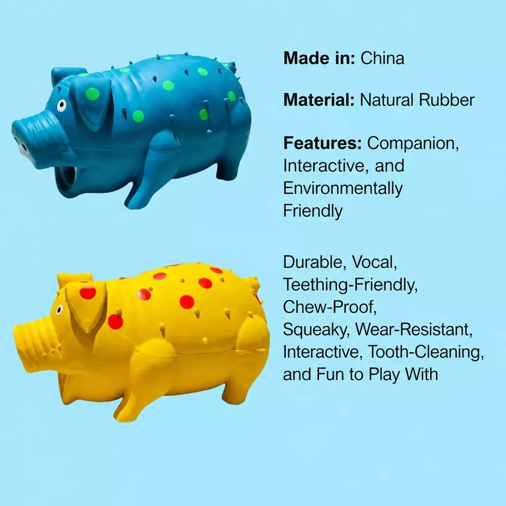 Pig-Shaped Squeaky Dog Toy for Interactive Play