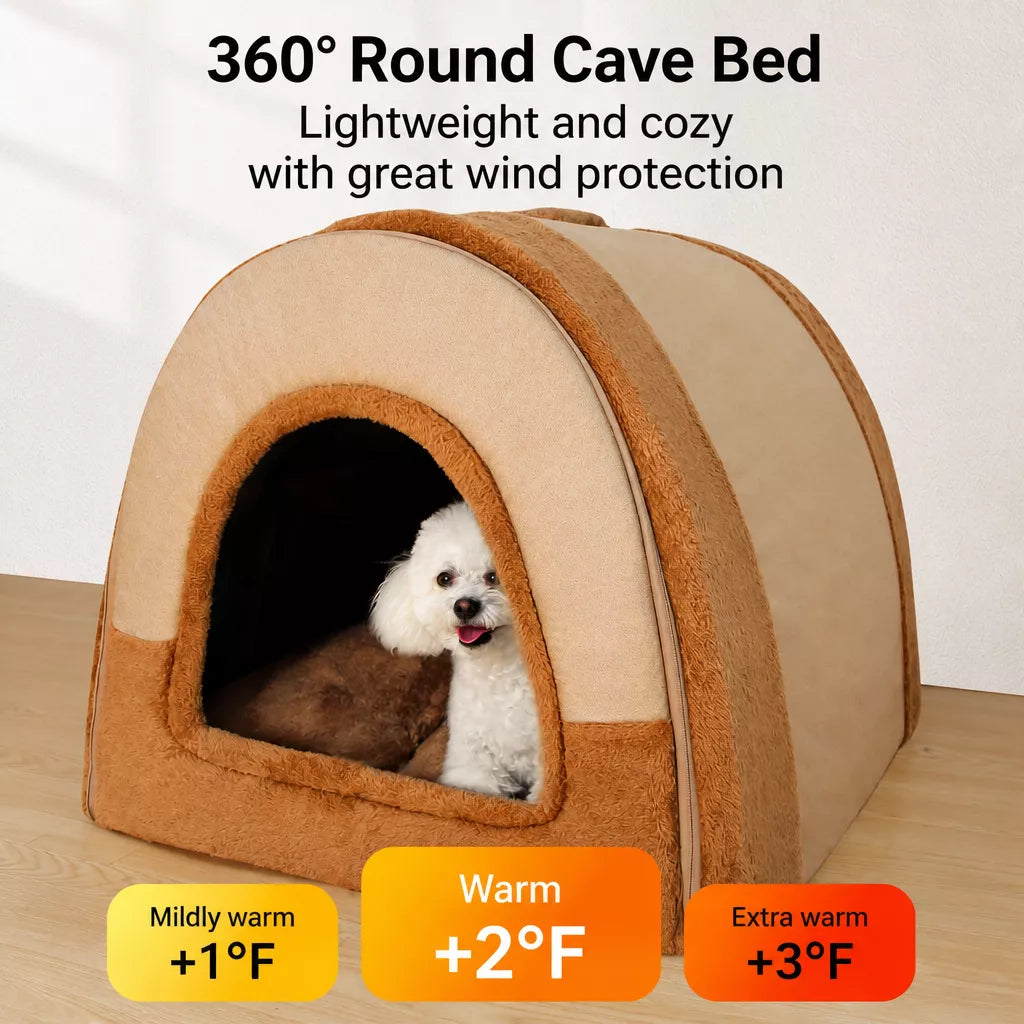 Enclosed Washable Pet Bed for Dogs and Cats