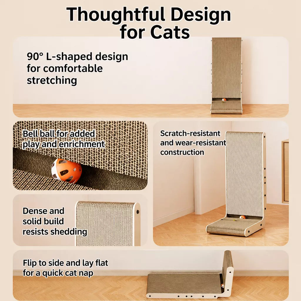 L-Shaped Kraft Paper Cat Scratcher