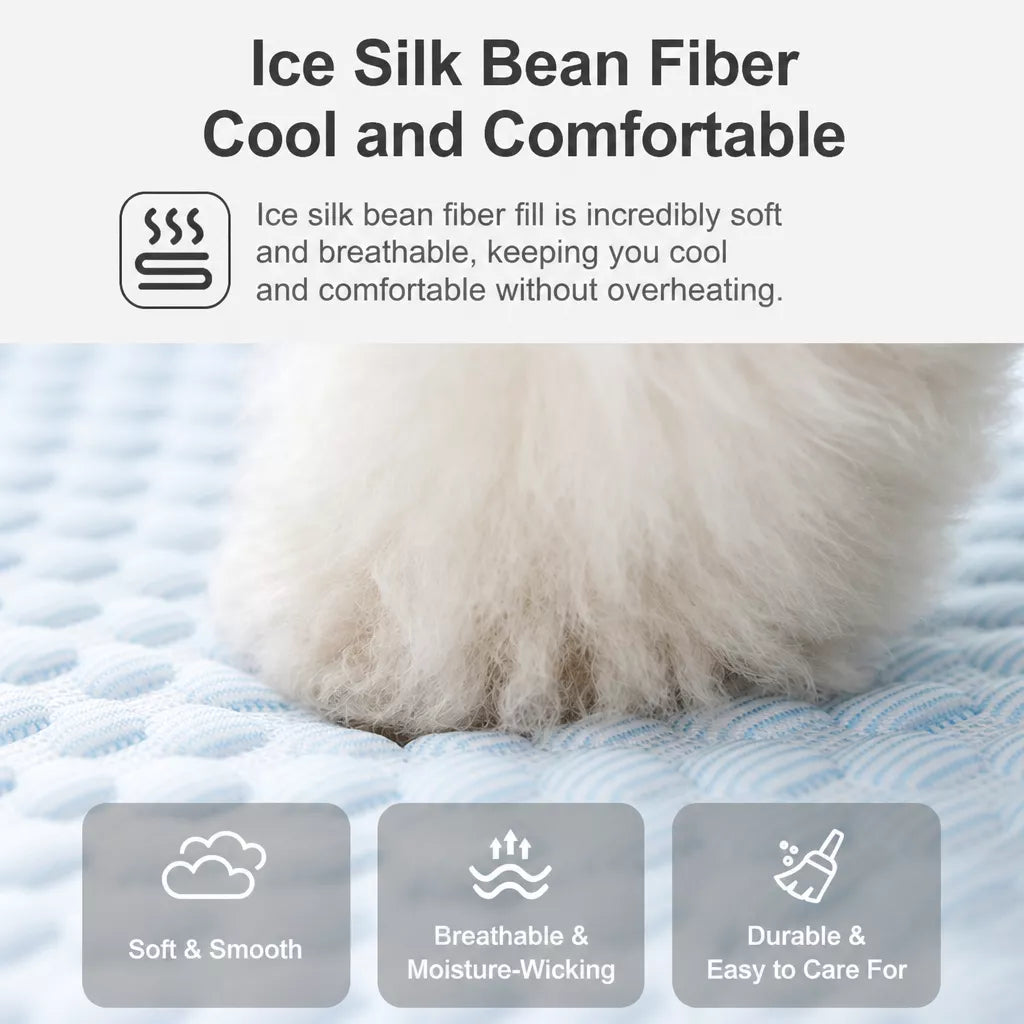 Washable Faux Cotton-Linen Pet Bed Mat for Dogs & Cats