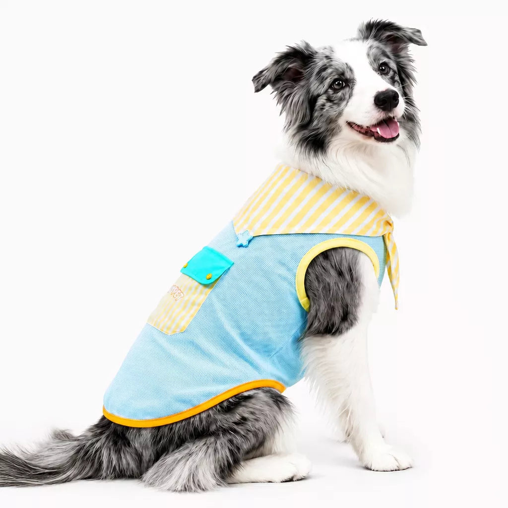 Cotton-Linen Bow Tie Dog Vest