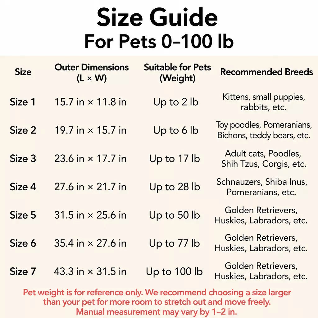 Rectangular Pet Bed for Dogs and Cats