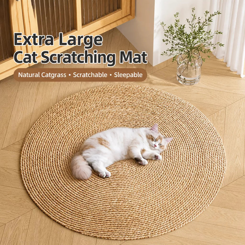 Round Bulrush Cat Scratching Mat