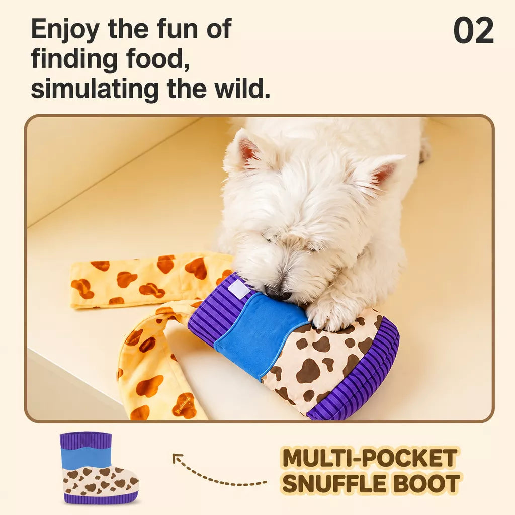 Dog Snuffle Boot Toy with Treat Dispensing and Squeaker