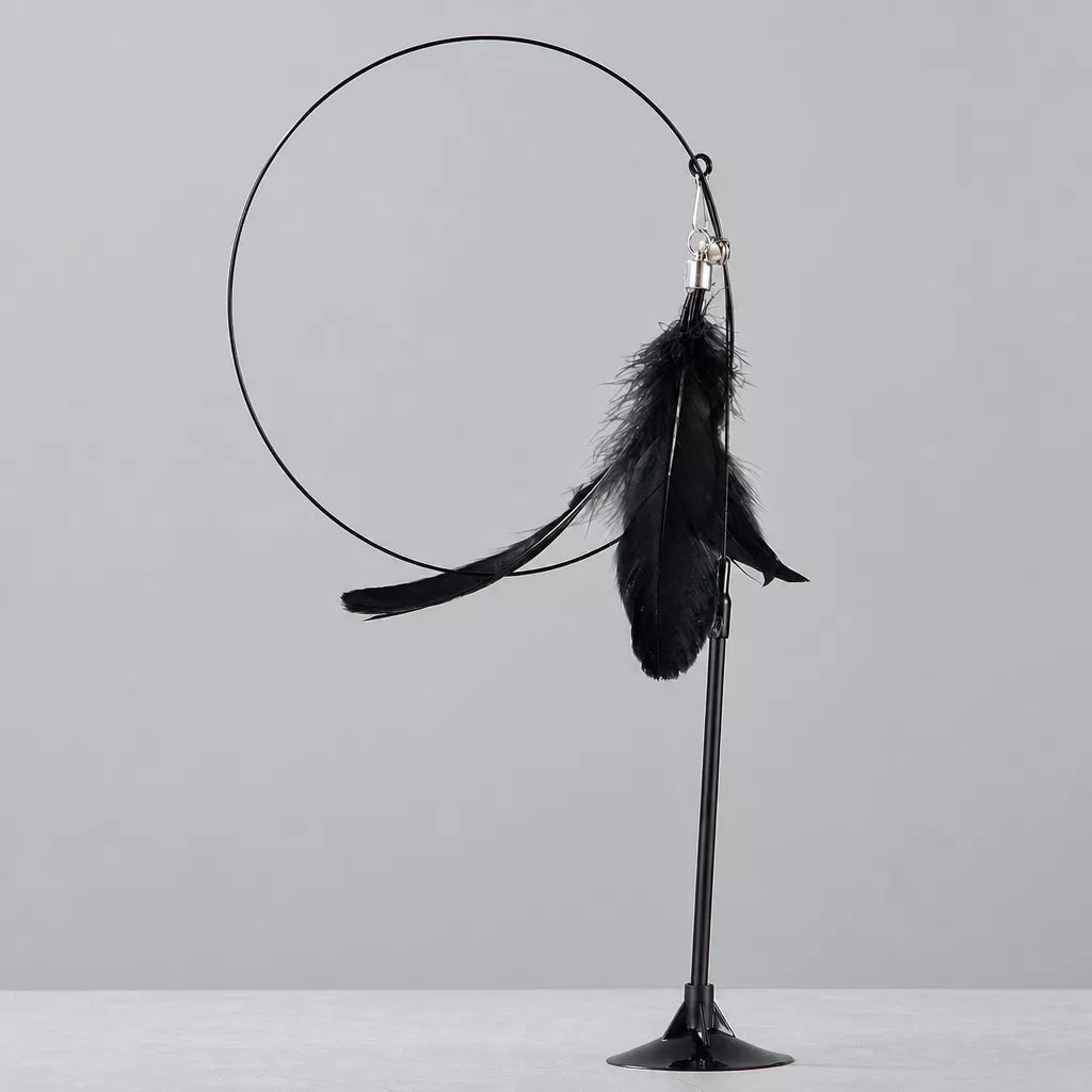 Cat Teaser Toy with Suction Cup Base and Wand
