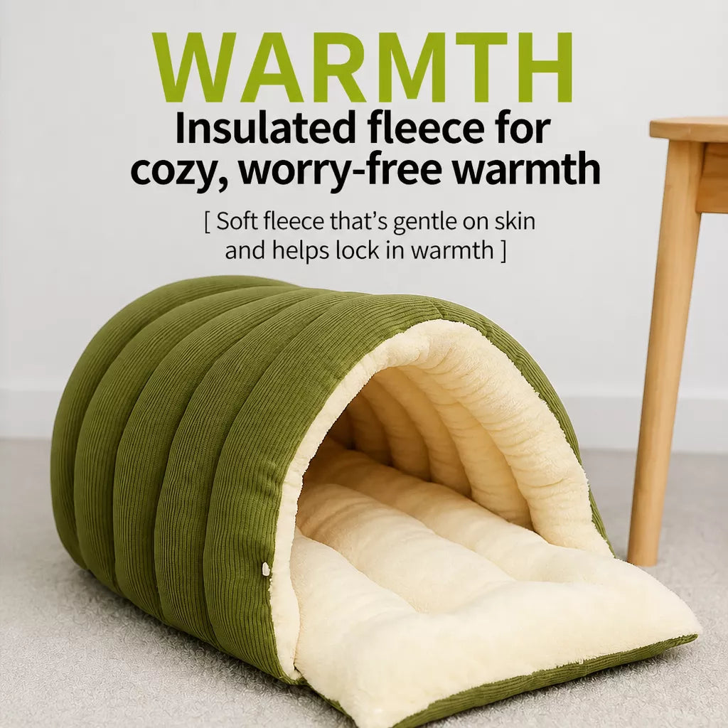 Semi-Enclosed Cat & Dog Bed with Removable Washable Cover