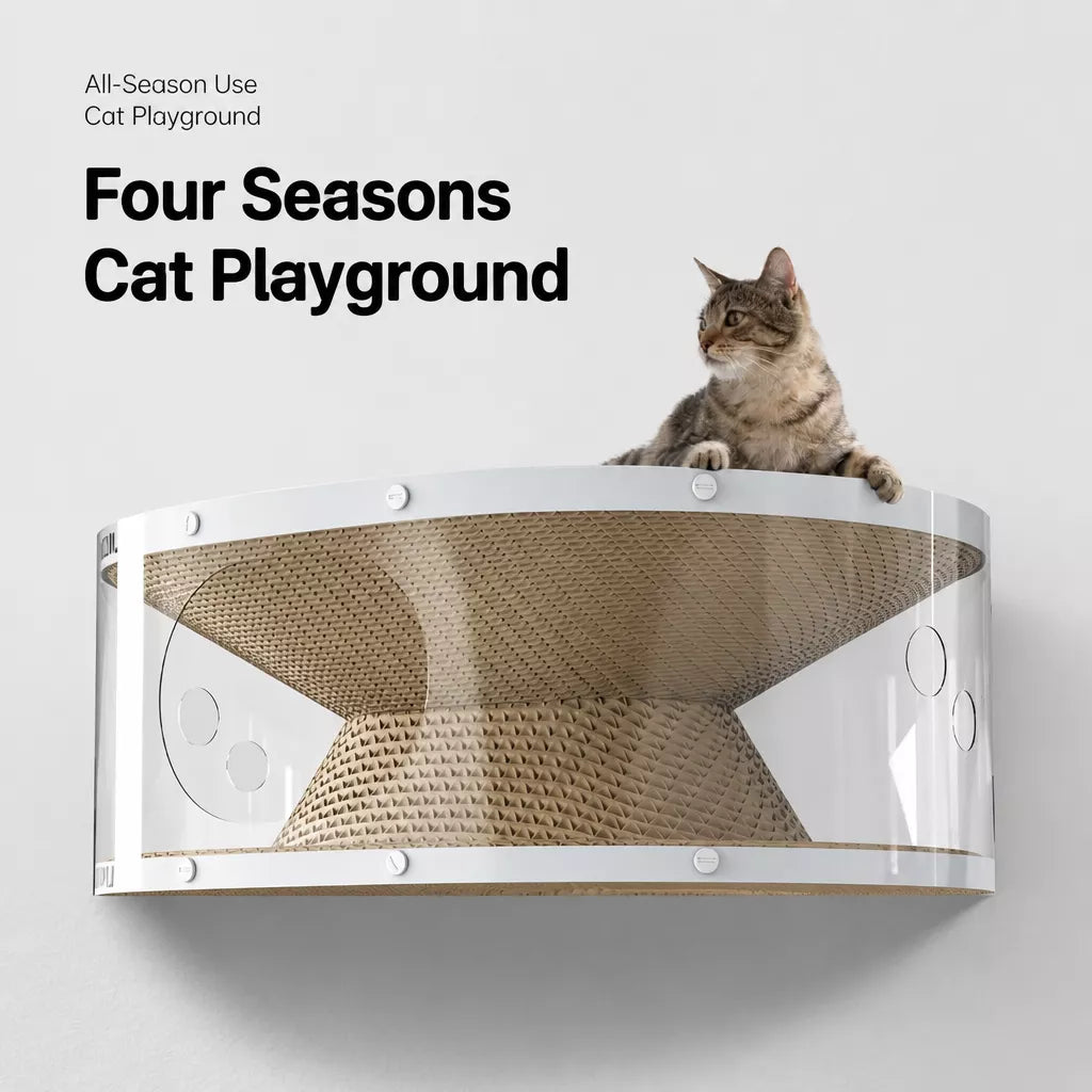2-in-1 Corrugated Cardboard Cat Scratcher & Tunnel Bed