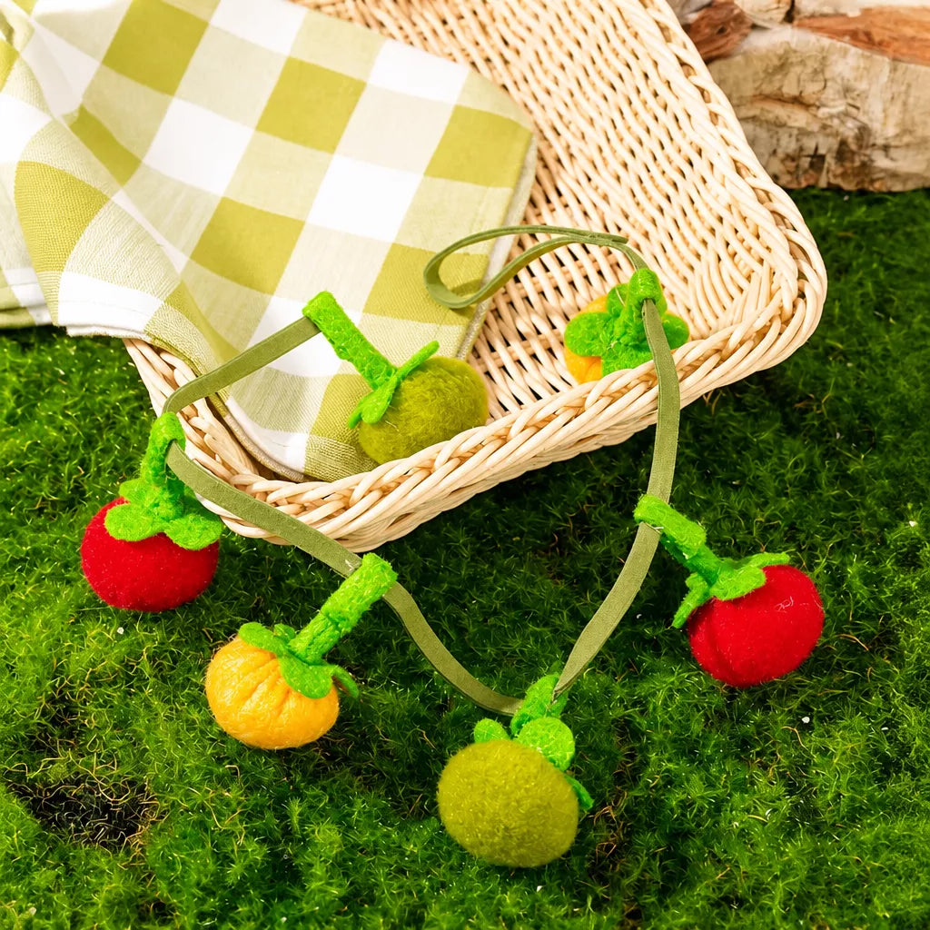 Felt Fruit String Cat Toy with Bell