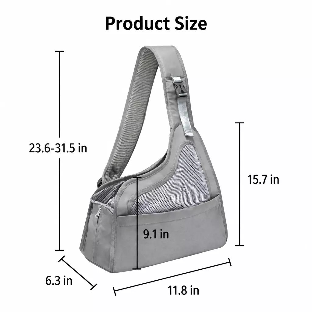 CUBY Breathable Mesh Crossbody Pet Carrier for Cats and Small Dogs