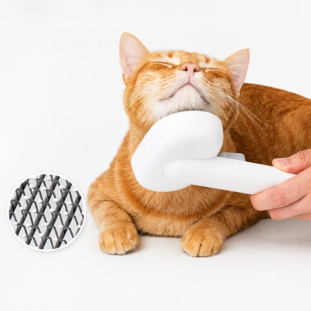 2-in-1 Dog & Cat Grooming Brush with Detangling Comb
