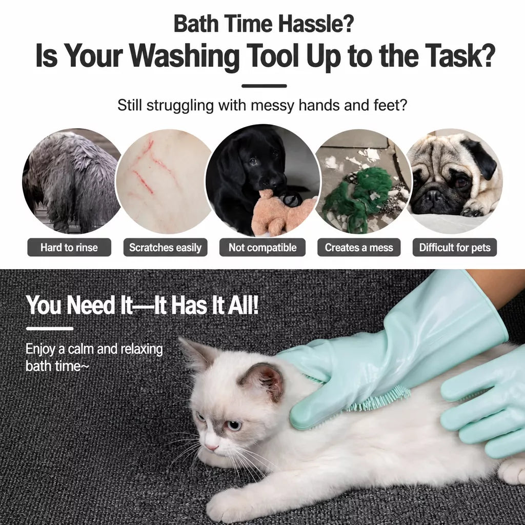 Pet Bathing and Grooming Gloves