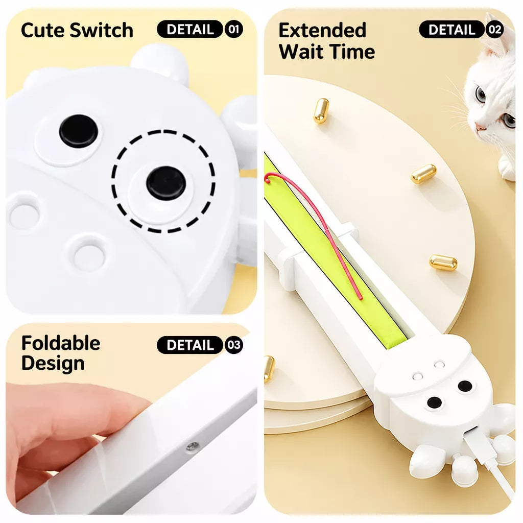 Automatic Wall-Mounted Interactive Cat Toy with Rotating Rope
