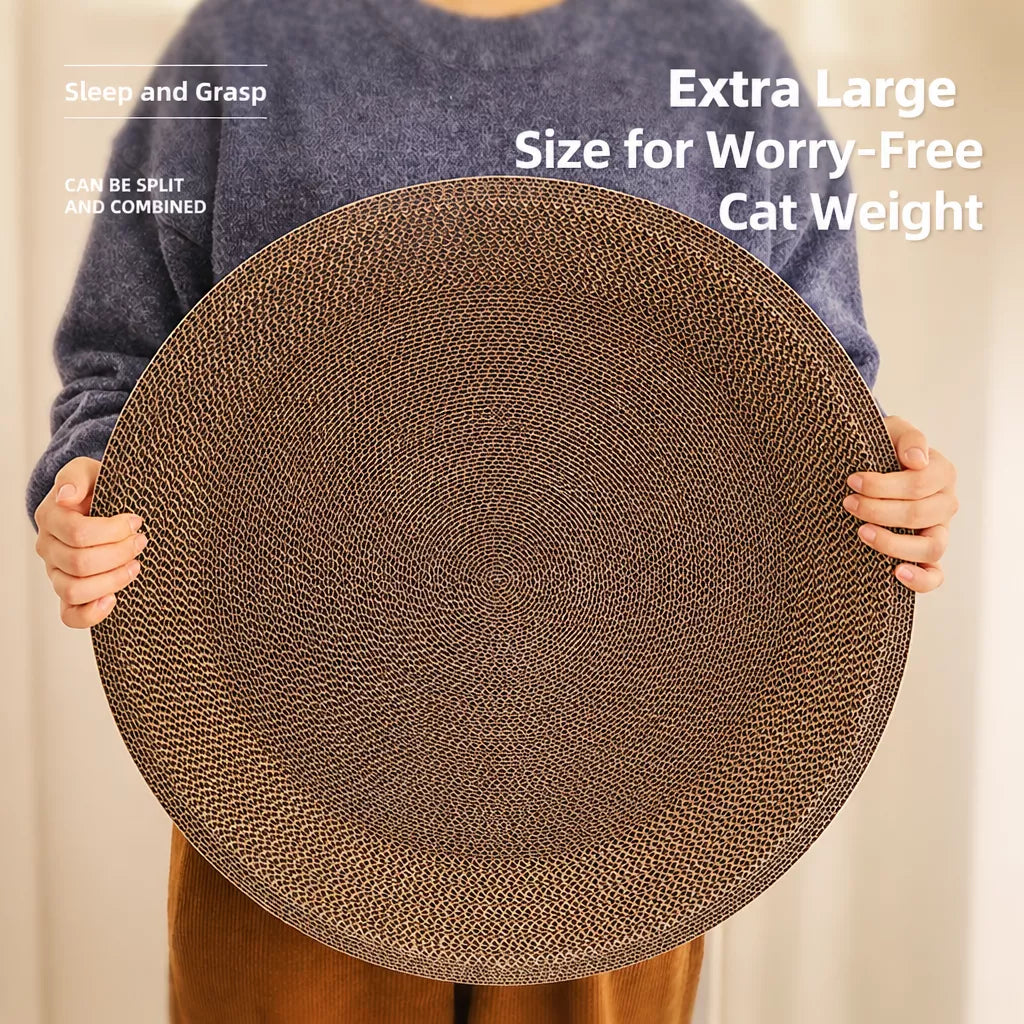 Corrugated Paper Cat Scratcher Bed – Round or Oval