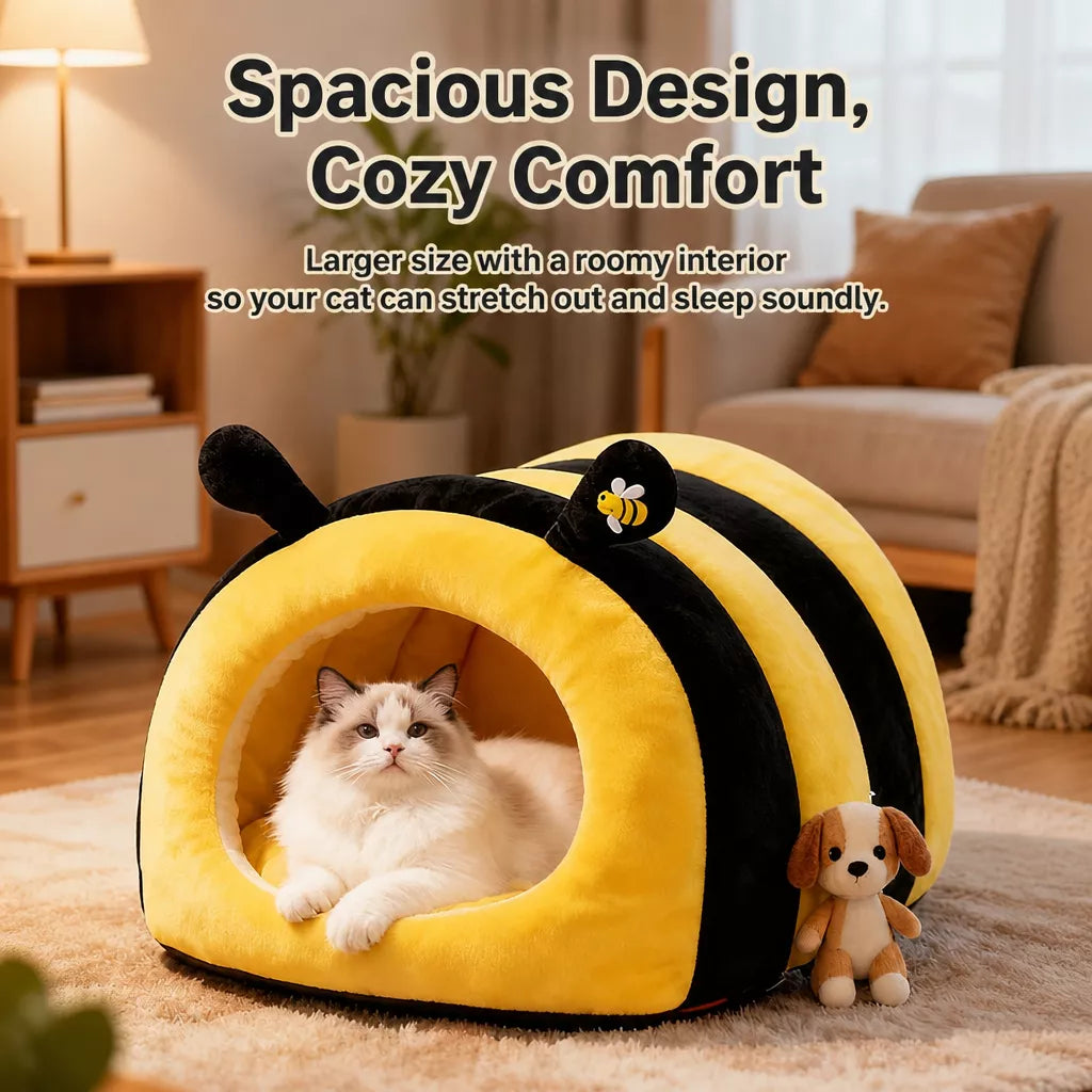Enclosed Tent-Style Pet Bed for Cats and Small Dogs
