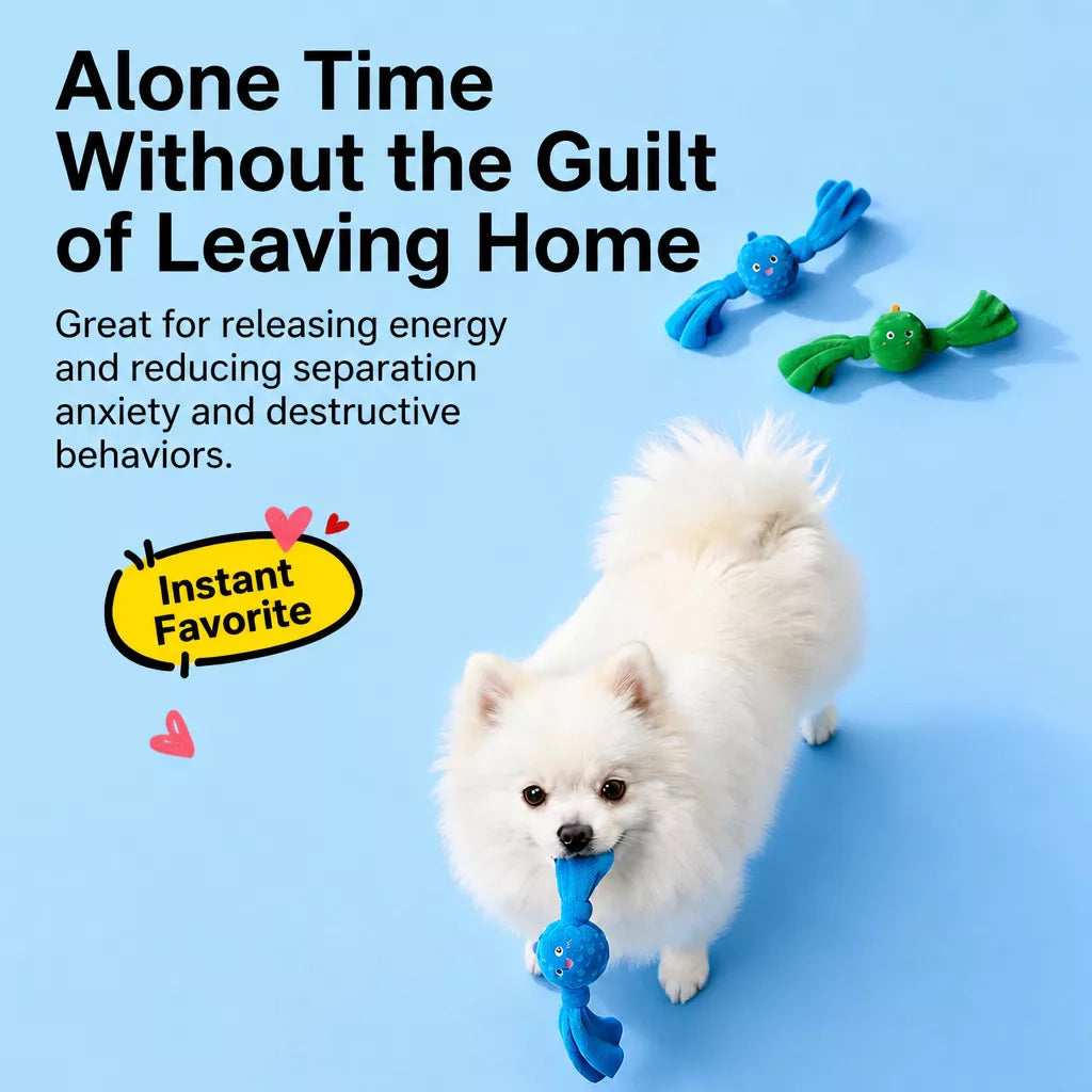 Squeaky Canvas Dog Tug Toy for Small and Medium Dogs