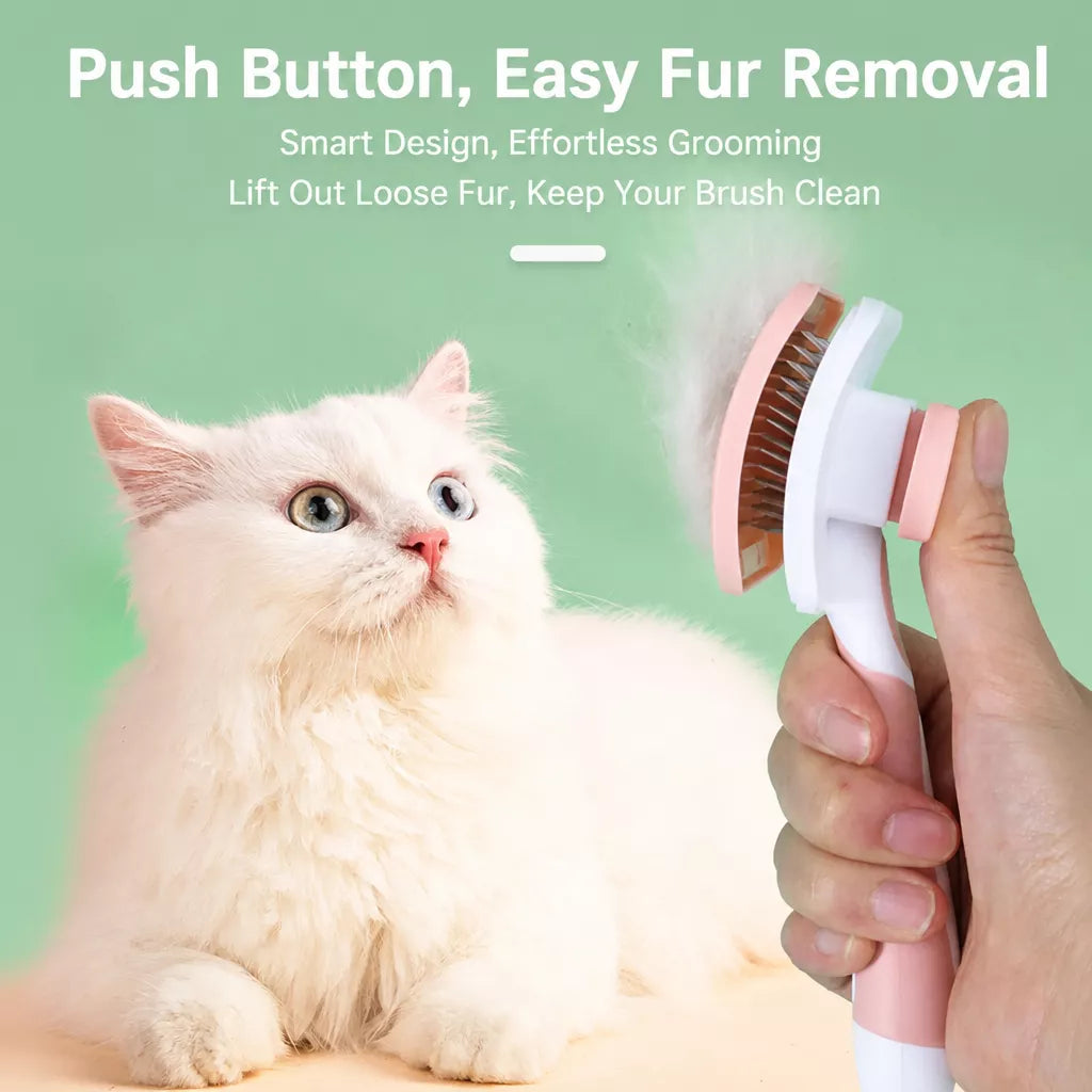 Self-Cleaning Pet Grooming Brush for Dogs and Cats