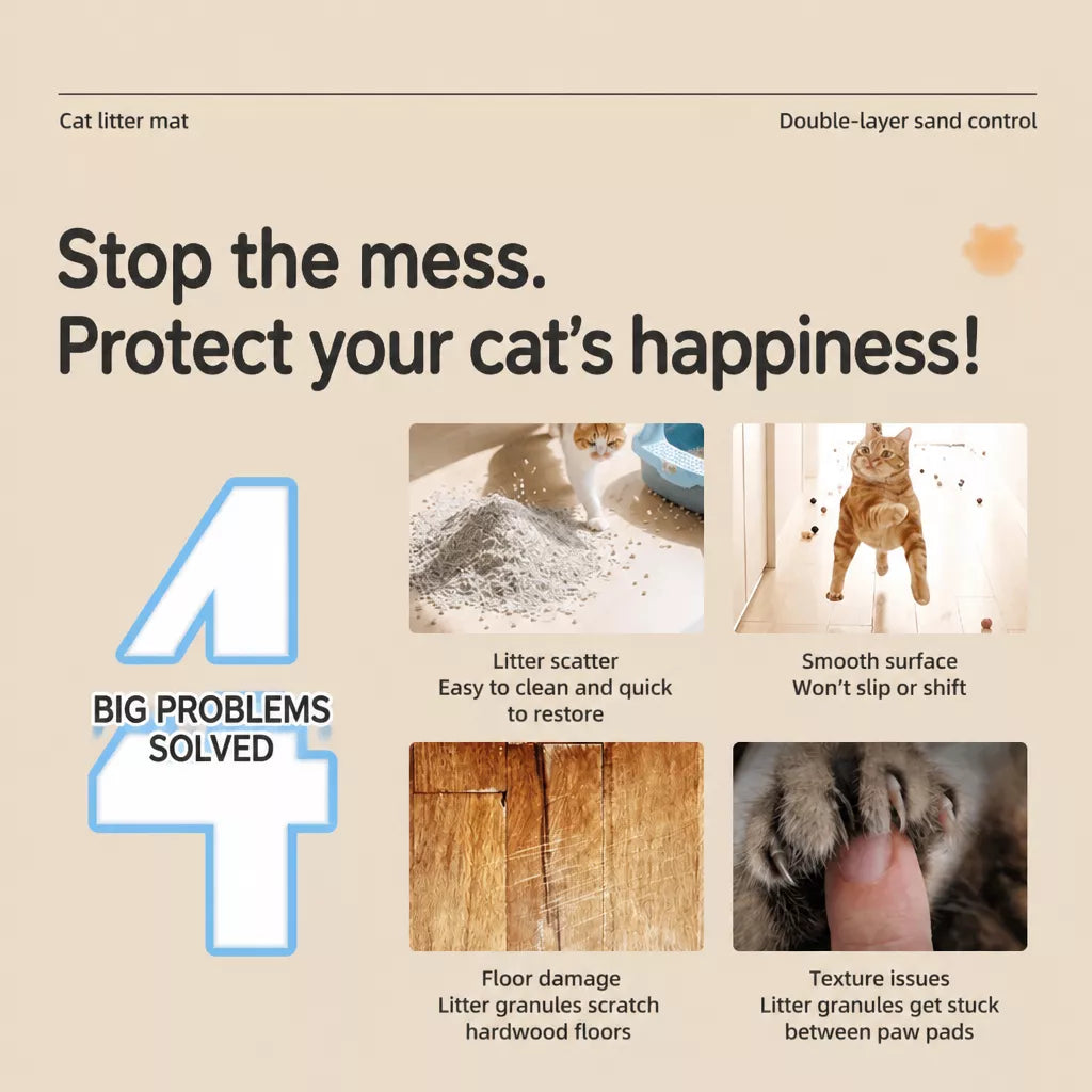 Double-Layer EVA Cat Litter Mat, Cut-to-Fit