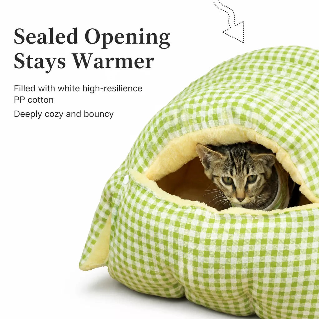 Semi-Enclosed Cat & Small Dog Bed with Removable, Washable Design