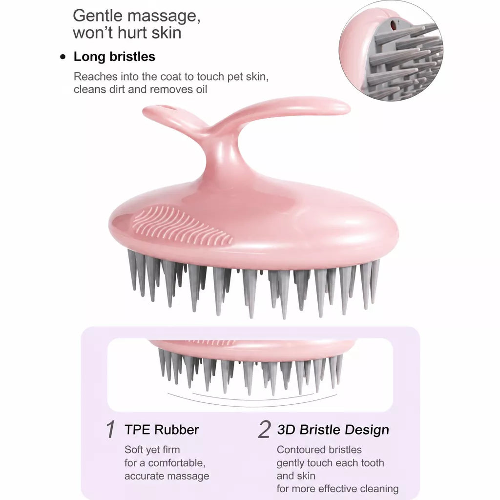 Dog & Cat Bath Brush for Grooming and Loose Hair Removal