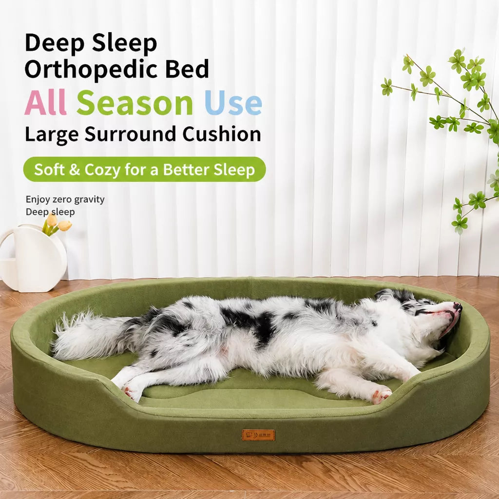 All-Season Washable Dog Bed with Removable Cover