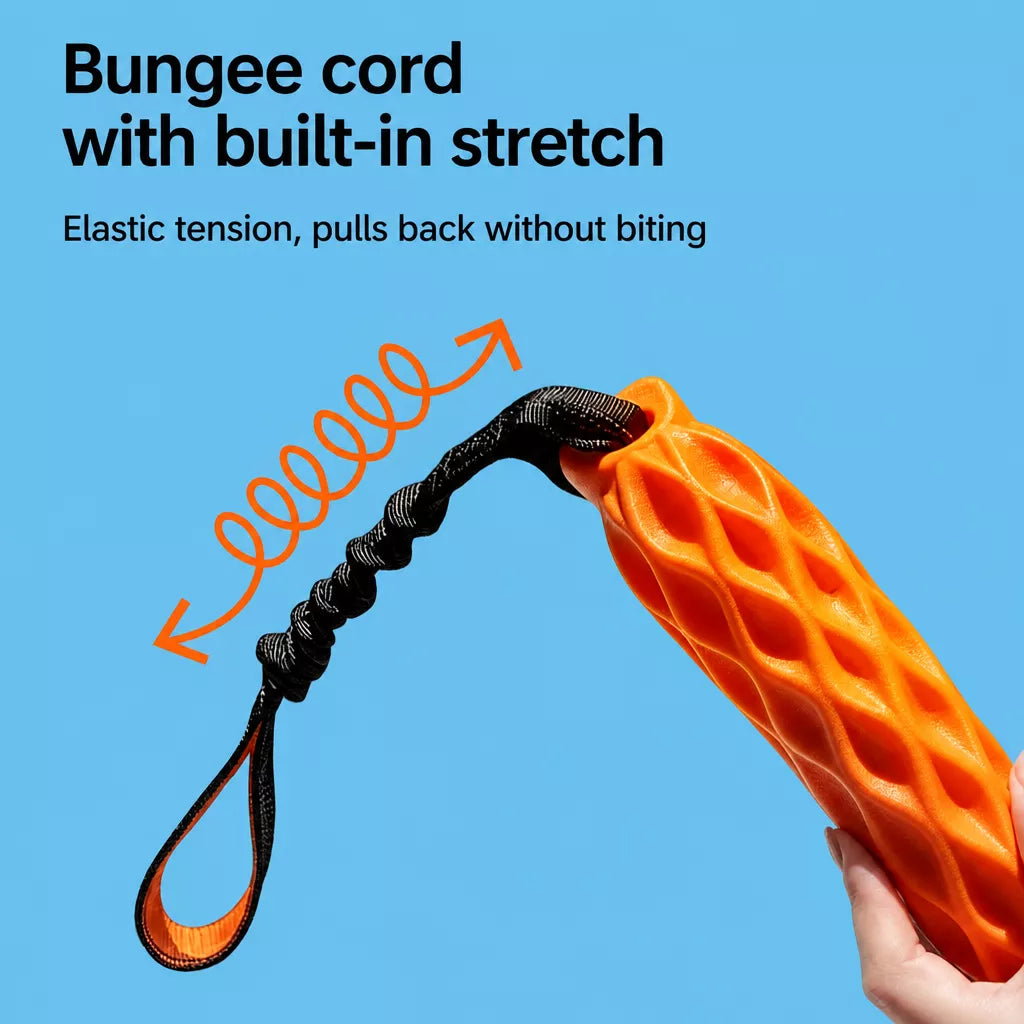 Textured Silicone Squeaky Tug Toy for Dogs