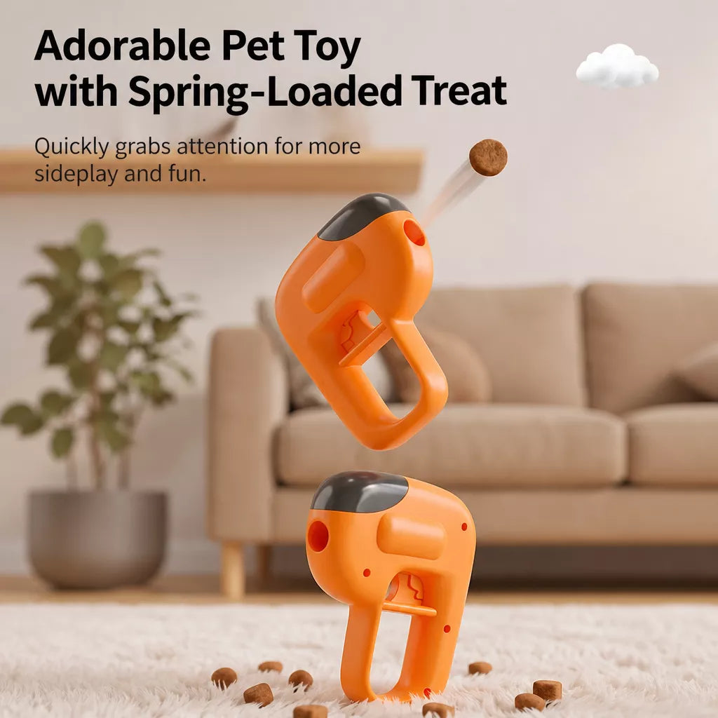 Interactive Dog Treat-Dispensing Launcher Toy