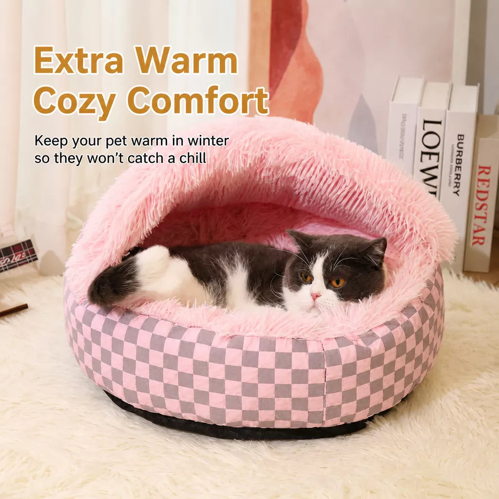 Semi-Enclosed Pet Bed for Cats and Small Dogs