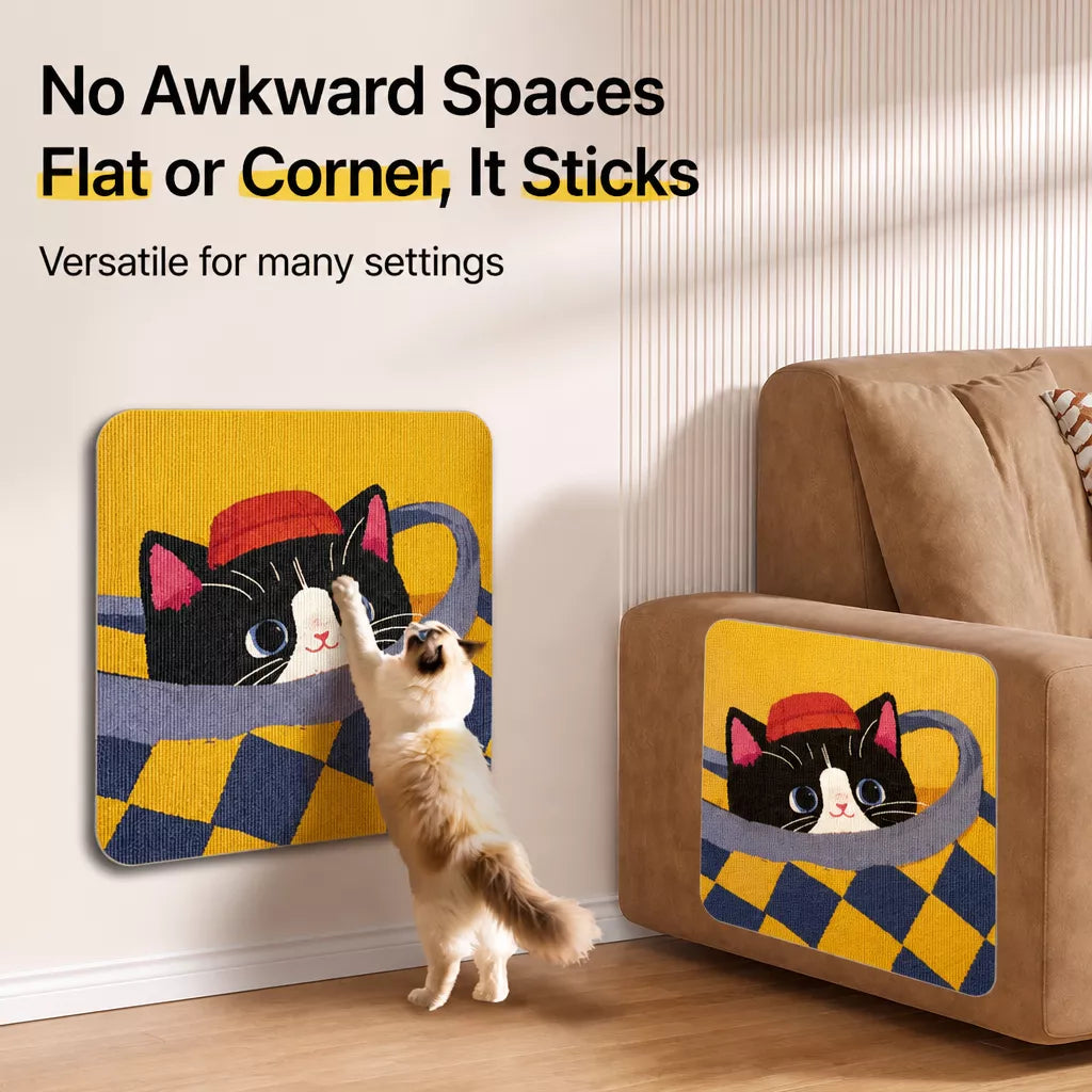 Peel-and-Stick Felt Cat Scratcher Wall Mat