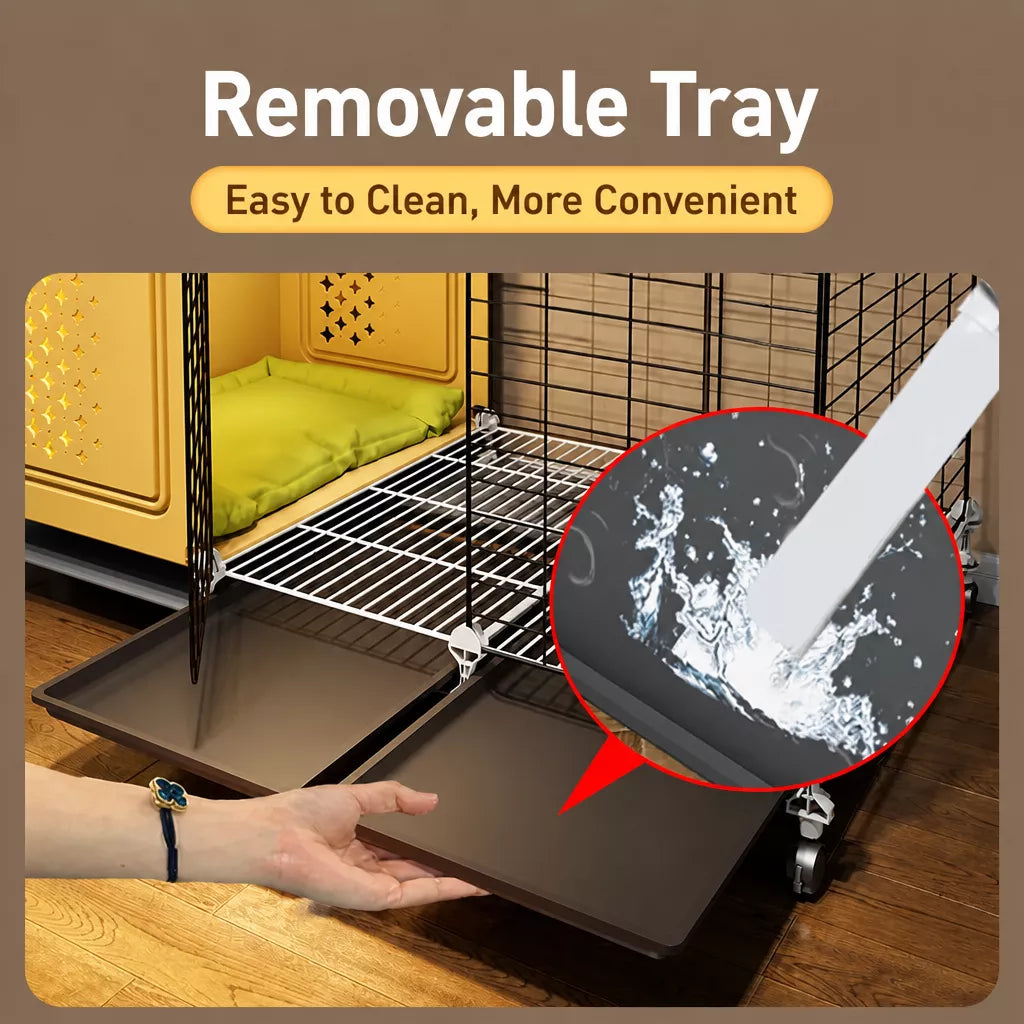 Elevated Indoor Dog Kennel with Separate Toilet Areas for Small Dogs
