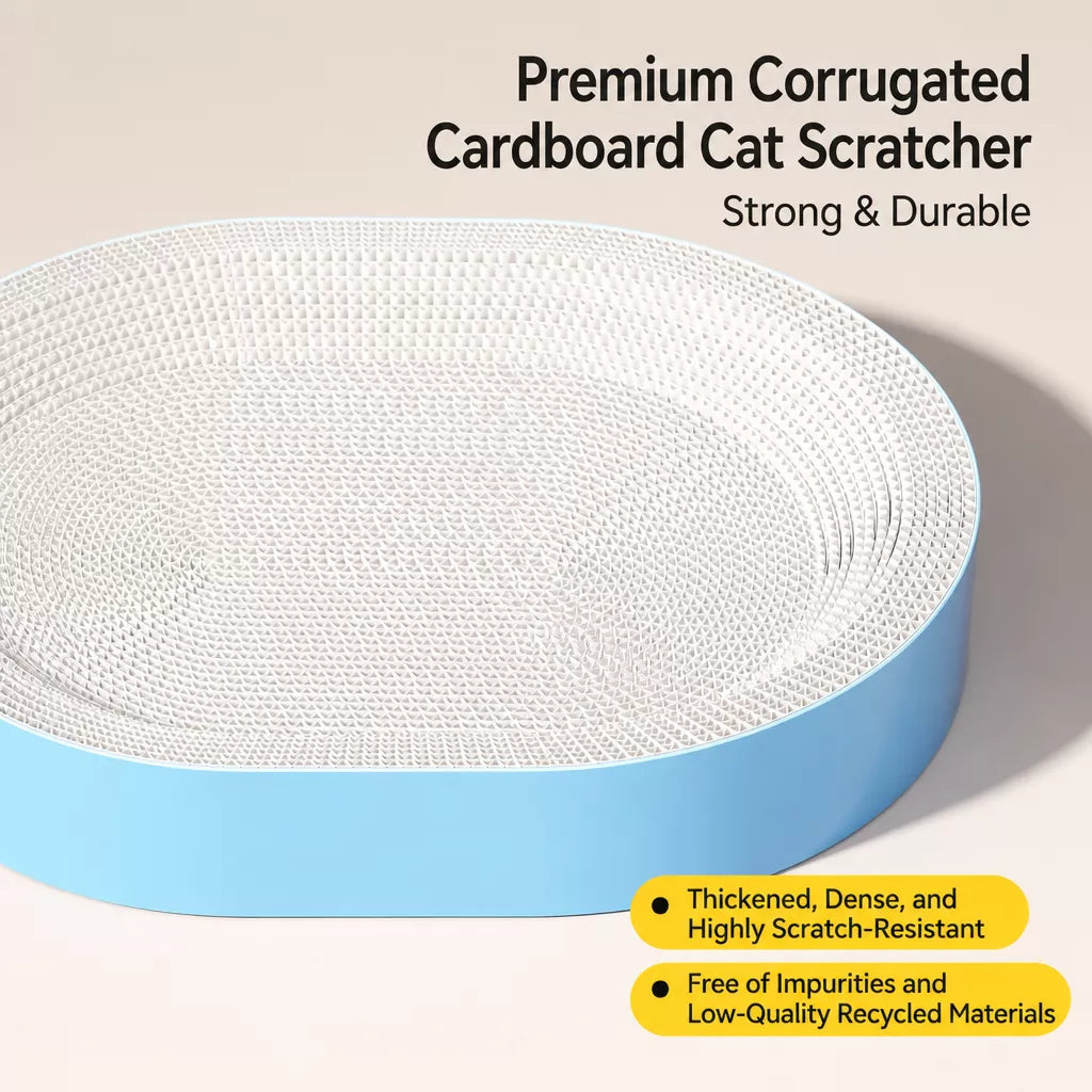 Oval Corrugated Cardboard Cat Scratcher Bed