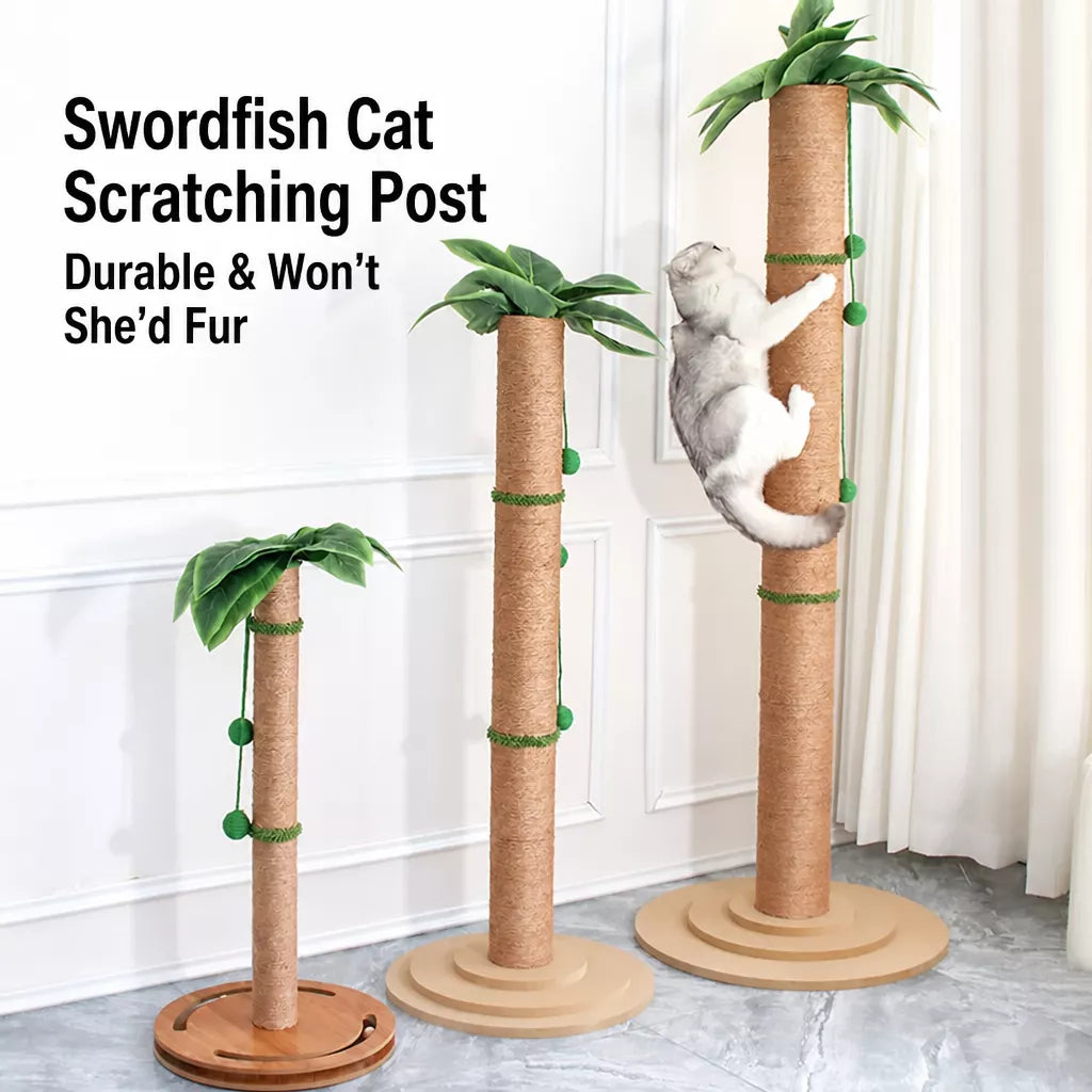 Tall Sisal Cat Scratching Post with Vertical Climbing Design