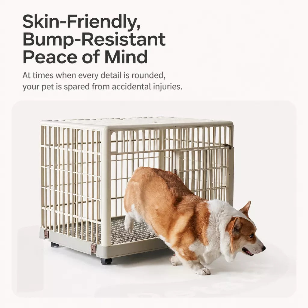 Indoor Pet Crate with Resin Panels and Iron Frame