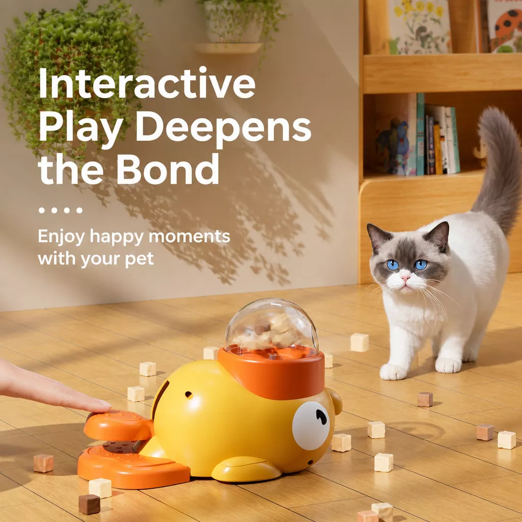 Rotating Duck Treat Dispenser Toy for Cats