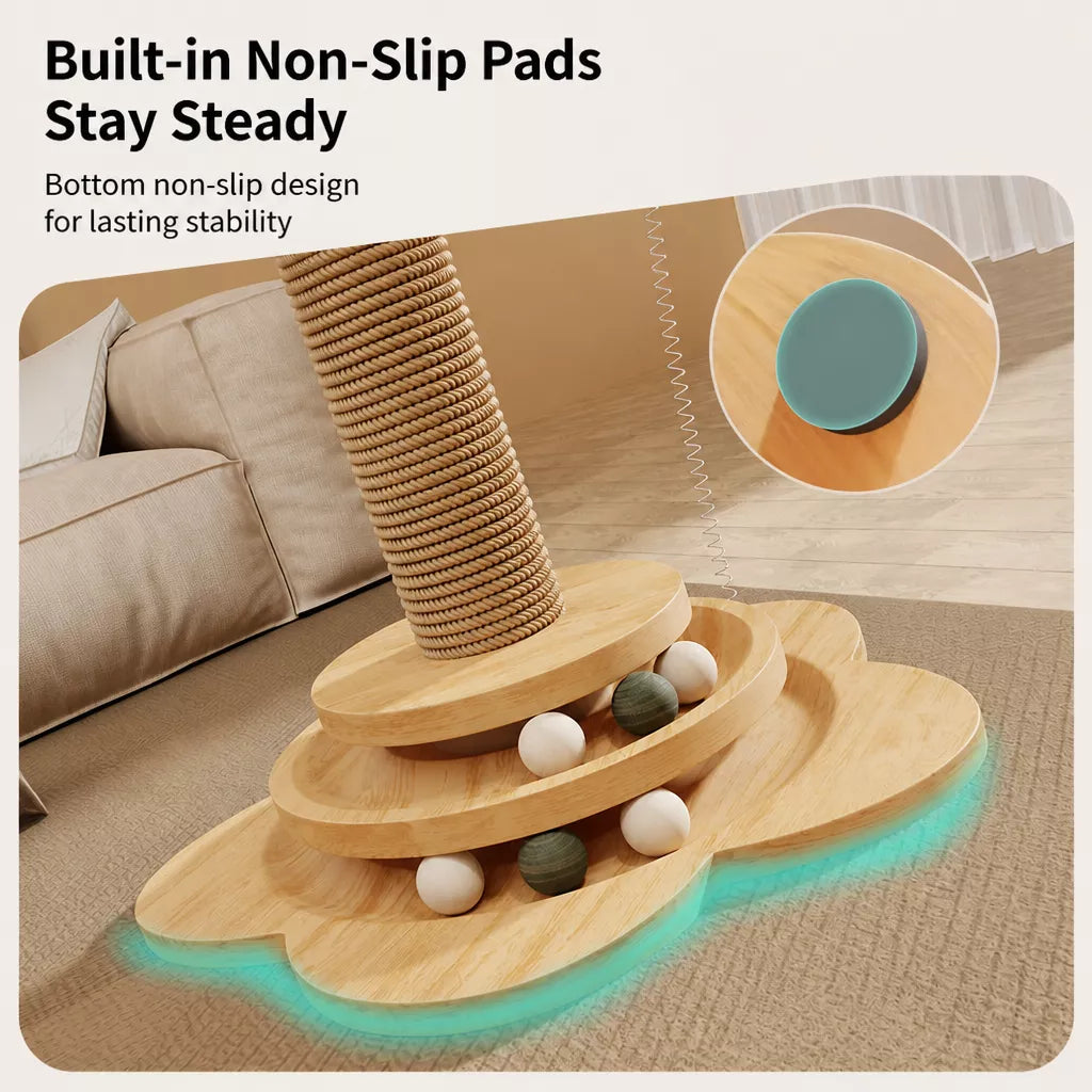 4-in-1 Vertical Cat Scratching Post and Climbing Tower