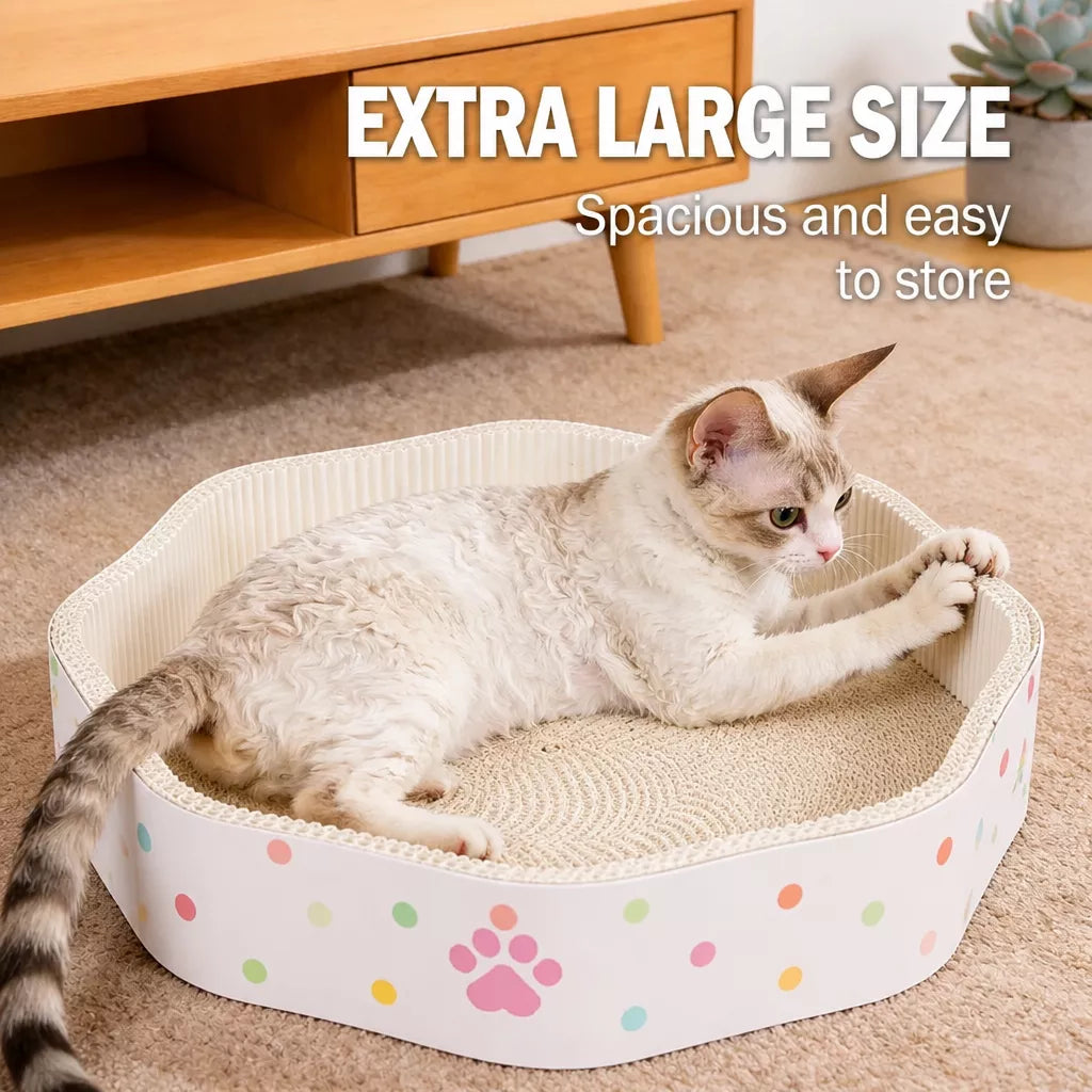 Petal-Shaped Corrugated Cardboard Cat Scratcher Bed