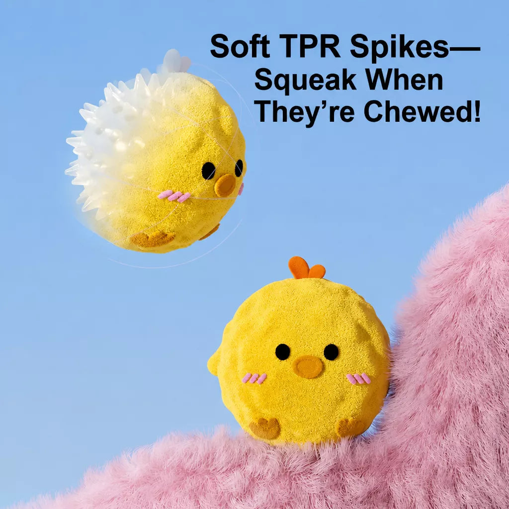 Cartoon Spiky Squeaky Ball Toy for Dogs