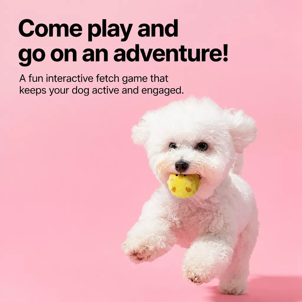 Cartoon Spiky Squeaky Ball Dog Toy