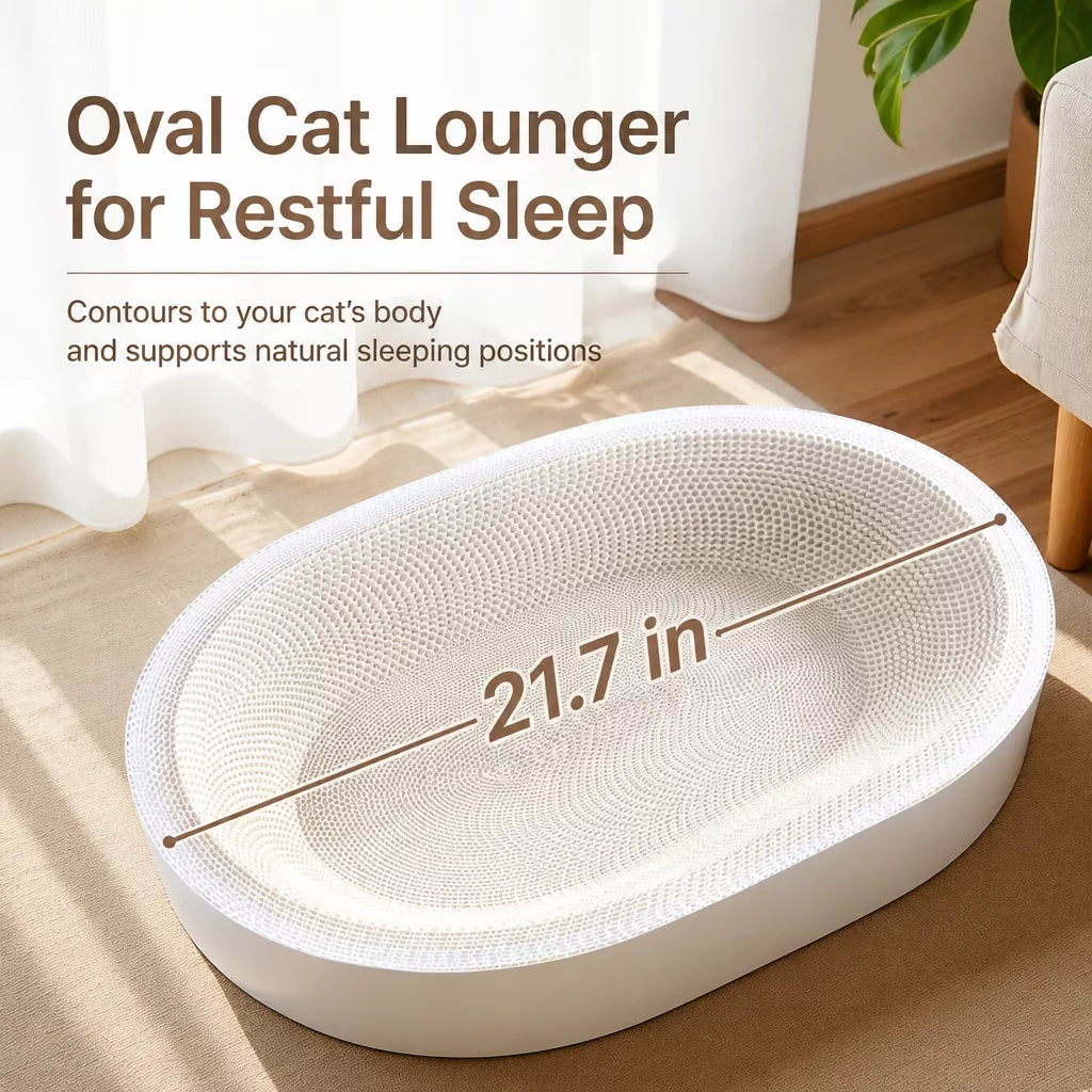 Oval Corrugated Cardboard Cat Scratcher Lounge