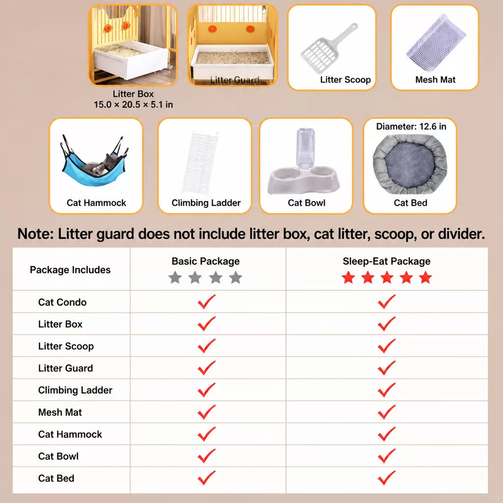 Multi-Level Cat Cage with Integrated Litter Box