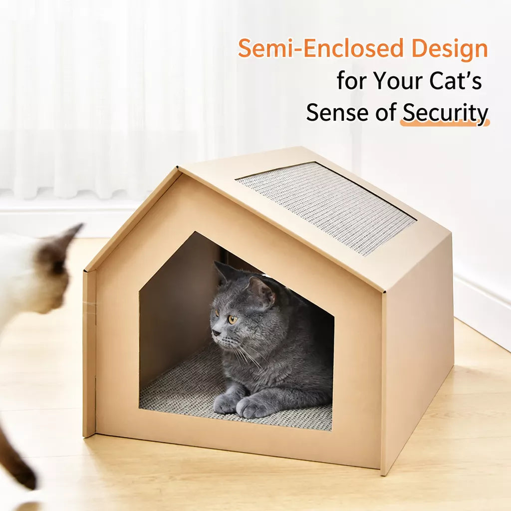 Corrugated Cardboard Cat House & Scratcher