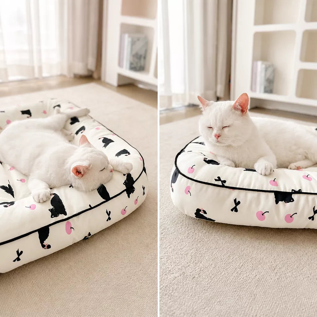 Washable Cotton-Linen Pet Bed Mat for Dogs and Cats