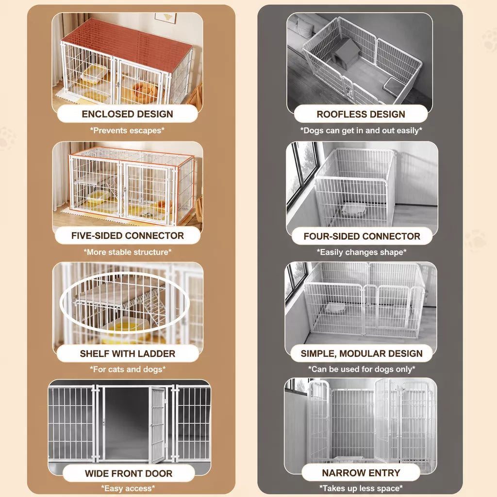Covered Indoor Pet Playpen with Door