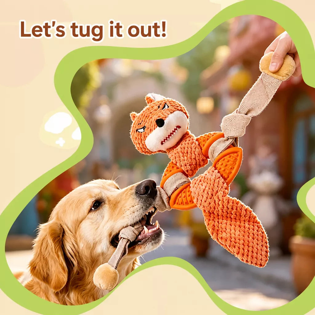 Squeaky Plush Dog Toy for Chewing and Play