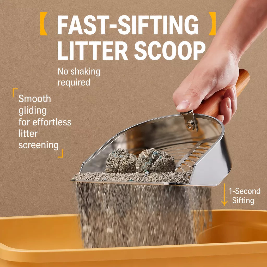 Metal Cat Litter Scoop with Slotted or Round-Hole Designs