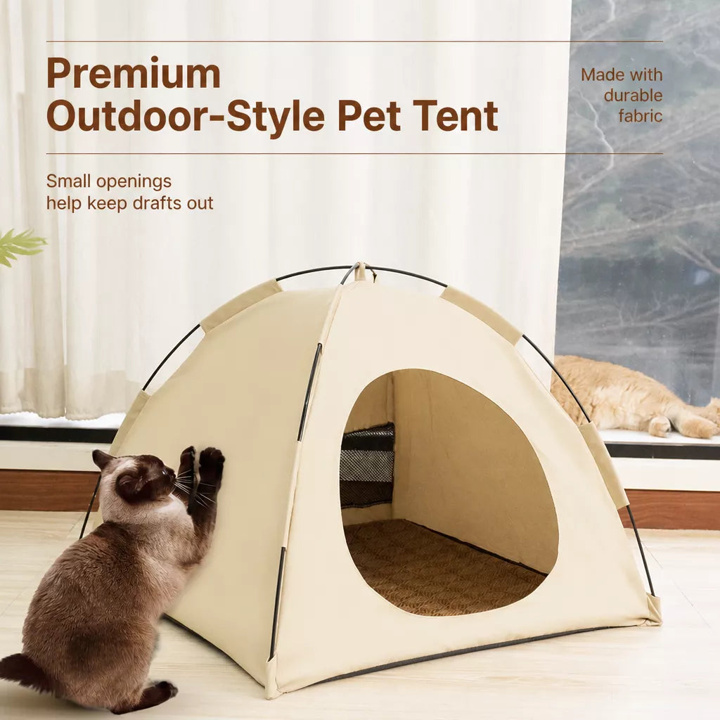 Portable Enclosed Pet Tent Bed with Ventilated Design