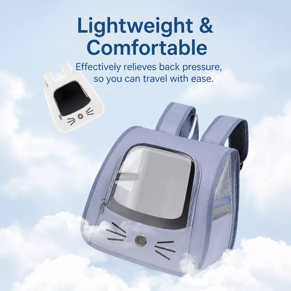 Pet Backpack Carrier with Panoramic Window for Cats & Small Dogs