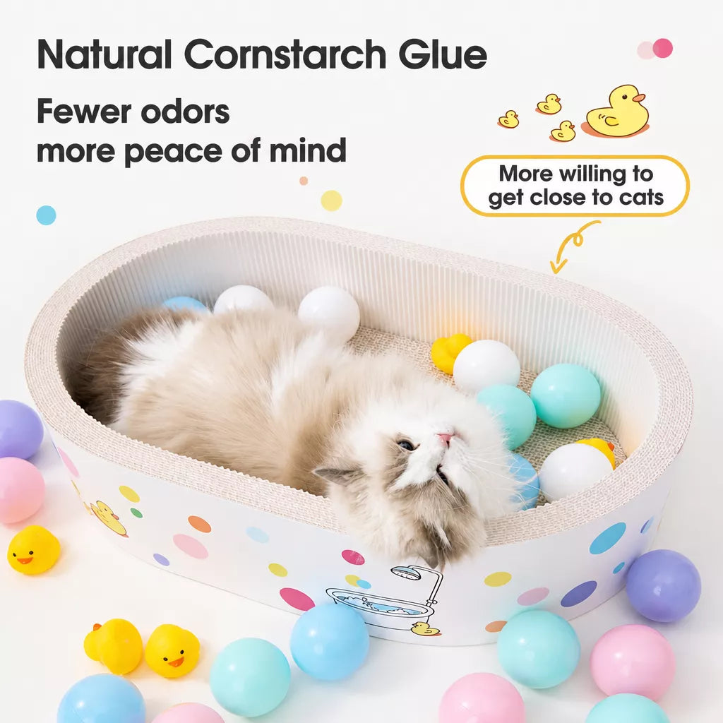 Deep Corrugated Paper Cat Scratcher Bed