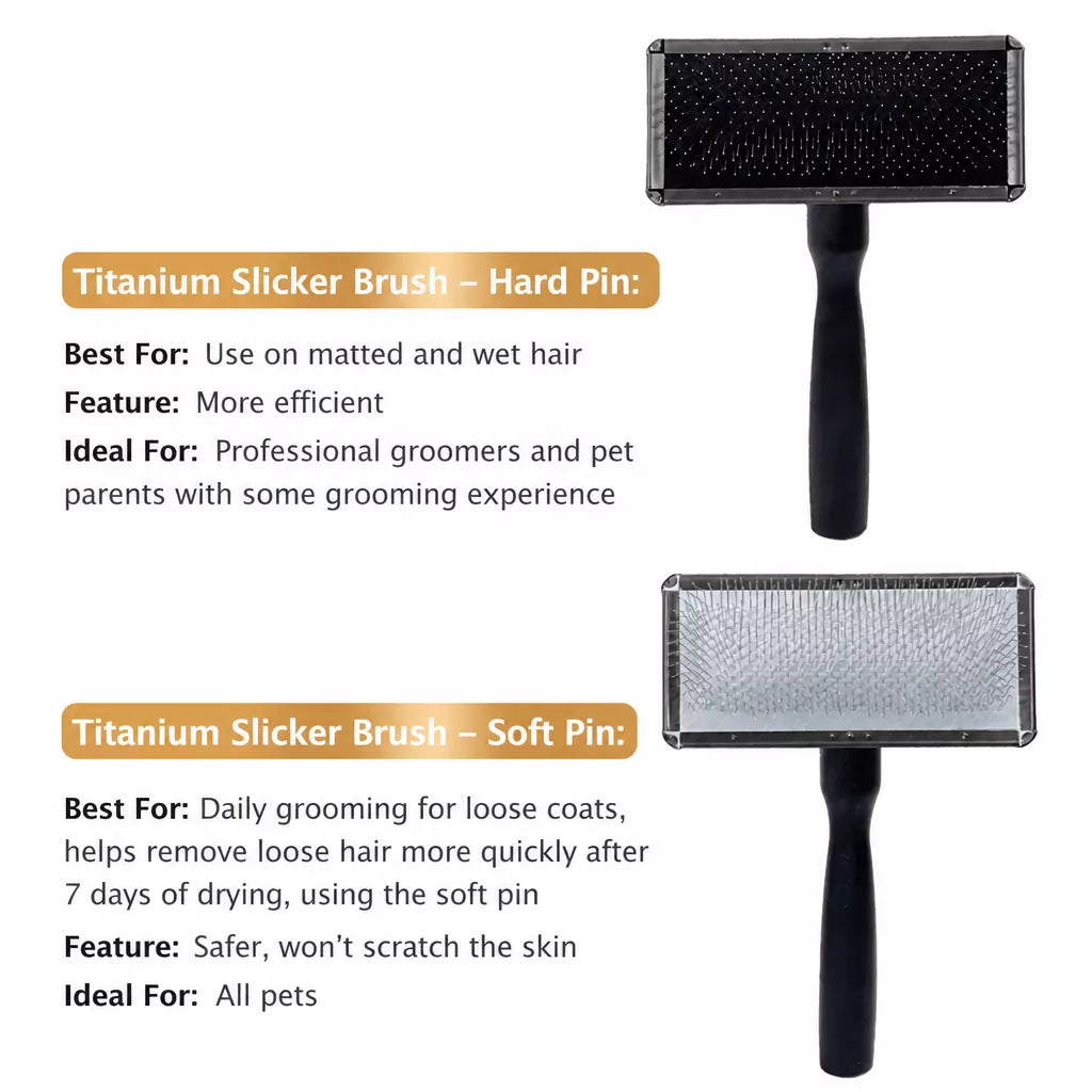 Pet Pin Brush for Dogs and Cats, Long-Hair Grooming Tool