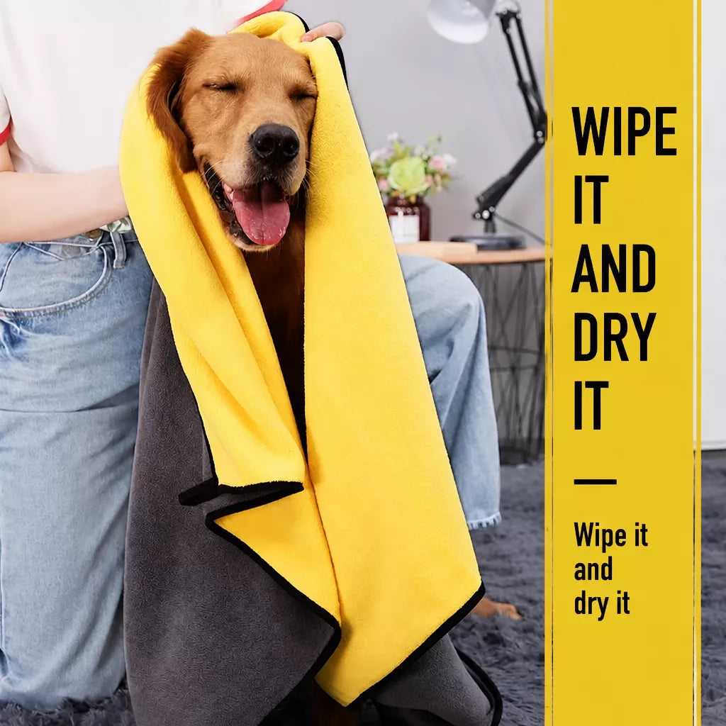 Absorbent Pet Drying Towel for Dogs & Cats, Machine Washable